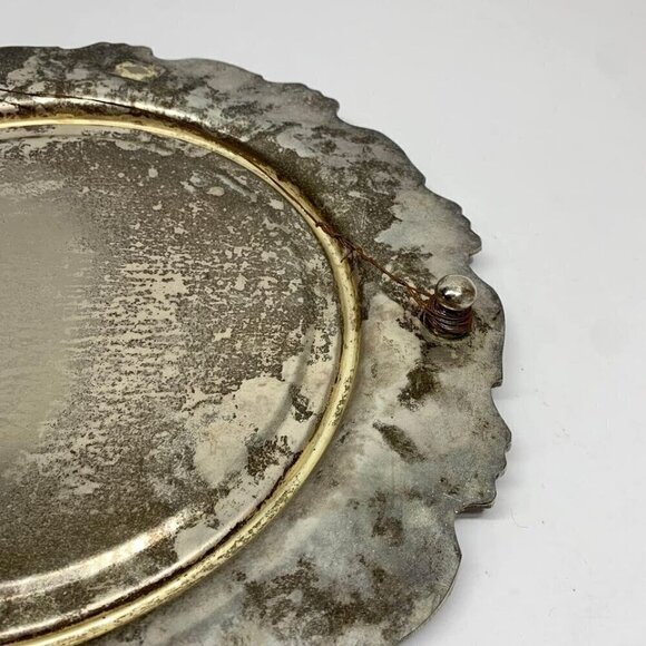 Vintage Silverplate Vanity Display Mirror Footed - Picture 8 of 8